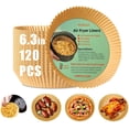thumbnail image 1 of HHHC Non-Stick 6.3” Round Parchment Air Fryer Liners (120 Count), 1 of 5