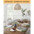 thumbnail image 5 of 15 Inch Round Placemats Set of 6, Spring Leaves Non Slip Heat Insulation PP Table Mats, Pastoral Garden Botanical Rustic Burlap Washable Place Mats for Kitchen Dining Party Table Decor, 5 of 7