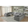 thumbnail image 2 of Meridian Furniture Serene Gray Durable Linen Fabric Modular Sectional, 2 of 17