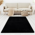 thumbnail image 2 of LBaiet 5' x 7' Black Solid Rectangular Shag Area Throw Rug, 2 of 7