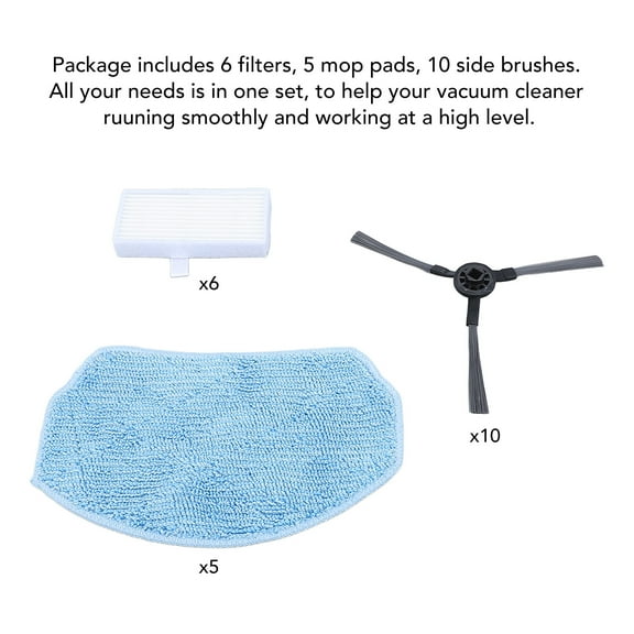 Robot Vacuum Cleaner Filter  Mop Pad Set, <span Style="background:red"></span> Parts For Long,Lasting Performance