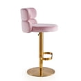 thumbnail image 4 of LUXMOD Bar Stools Modern Adjustable BarStools in Velvet Fabric Counter Height Stools Back Bar Chairs 360° Swivel Stool, 4 of 7