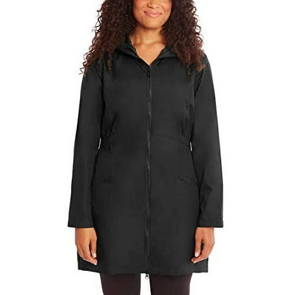 allbrand365 designer Womens Hooded Windbreaker Rain Jacket,Black,Large