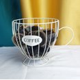thumbnail image 3 of Creativa taza de café de hierro forjado con base en forma de cesta de adornos de metal para guardar cápsulas de café, 3 of 6