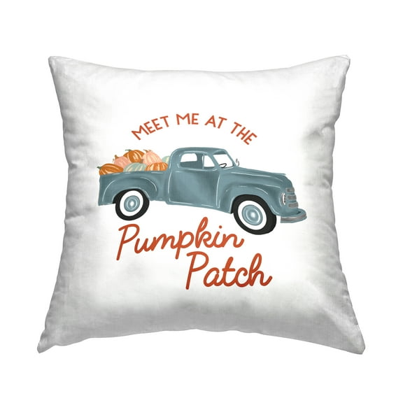 Stupell Industries Seasonal Pumpkin Patch Autumn Truckload Design by The Saturday Evening Post Throw Pillow