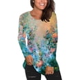 thumbnail image 2 of Blusa informal con estampado de manga larga y cuello redondo para mujer a la moda Fridja  bvmnju2003, 2 of 5
