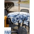 thumbnail image 5 of Outdoor Tablecloth with Umbrella Hole for Patio/Picnic/Party/Camping, Blue Blooms Floral Waterproof Table Cloth Square Cover Washable, Farmhouse Spring Flowers Botanical (54"x 54"), 5 of 8