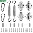 thumbnail image 3 of 24 Pcs High Quality 304 Marine Grade Shade Sail Hardware Kit with Adjustable Turnbuckle for Rectangle and Square Sun Shade Sails Installation, Anti-Rust Stainless Steel Design A, 3 of 5