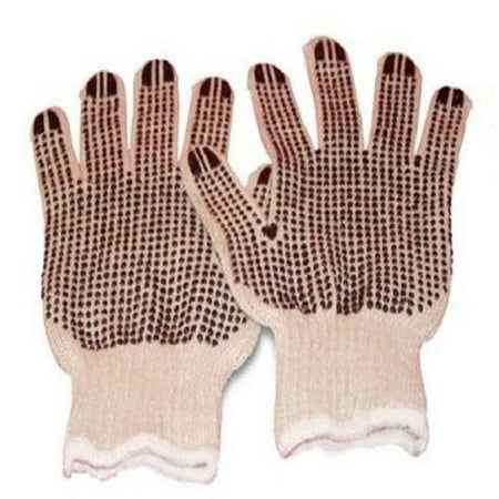 - Cotton Pvc Double Dotted Work Gloves for Men 12 Pairs