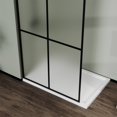 thumbnail image 3 of Demi Bonn 34" x 72" Shower Screen Door, Stylish 4-Panel Walk-In Wet Room Divider, Frost Tempered Glass Shower Door, Black, 3 of 7