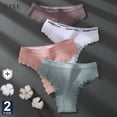 thumbnail image 2 of FINETOO 2 Unids/Set Mujeres Algodón Bragas Niñas Letra Tangas Pantys Brasileños Ropa Interior De Encaje Sexy Para Mujer Lenceríapangjing, 2 of 4