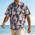 thumbnail image 5 of Yertdoel Hawaiian Shirt for Men Summer Funny Floral Printed Short Sleeve Loose Fit Button Down Beach Tops Outdoor Fashion Cozy Lightweight Casual Shirts, 5 of 5