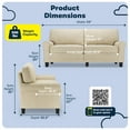 thumbnail image 2 of Serta Copenhagen 73" Rolled Arm Sofa with Removable Covers Marzipan Tan, 2 of 16