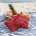 thumbnail image 3 of 2 Pack Outdoor Waterproof Throw Pillow Covers,Modern Red Buffalo Plaid Decorative Square Pillow Case Patio Pillowcases for Chair Couch Sofa 16x16in, 3 of 9