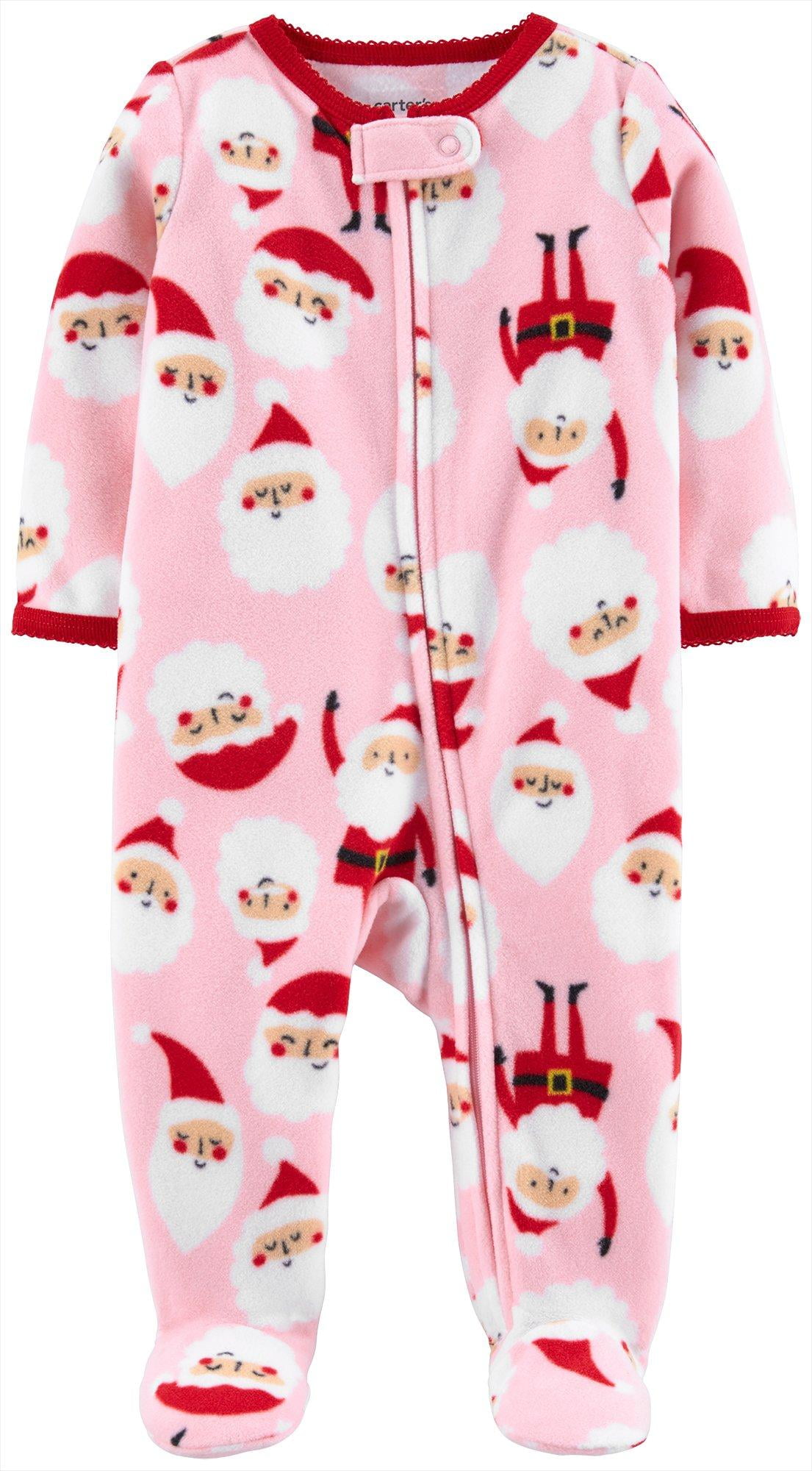 Carter's Carters Baby Girls Santa Claus Snug Fit Footie Pajamas