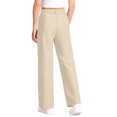 thumbnail image 5 of Resicozy School Uniform Pants for Girls Wide Leg High Waist Dress Trousers with Pockets, Back To School Clothing Button Trousers 5-14 Years Beige 150, 5 of 6