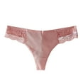 thumbnail image 1 of zuwimk Underwear Women,Women No Show Thongs Nylon Stretch Thong Panties Pink,L, 1 of 4