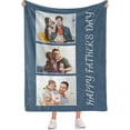 thumbnail image 3 of Personalised Photo Blanket Dad We Love You Custom Picture Collage Blanket Fathers Day Photo Blanket Personalised Gift for Dad Papa Father Grandpa, 3 of 6
