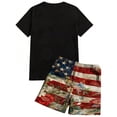 thumbnail image 4 of GrmtClth Usa Flag 2 Piece Outfits for Men Patriotic 4th Of July Tee and Shorts Set Spring Short Sleeve Outfits Fashion Elastic Drawstring Clothing Dark Blue 2XL, 4 of 4