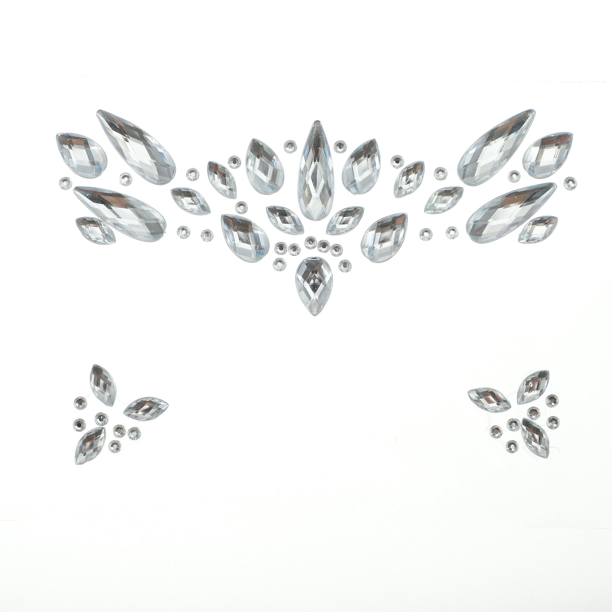 Unique Bargains Elegant Face Rhinestone Stickers for Concert and Halloween Events White