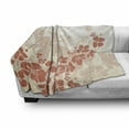 thumbnail image 3 of Hawaiian Soft Flannel Fleece Blanket, Hawaii Flowers Silhouette Tropical Plants Ornamental Floral Illustration, Cozy Plush for Indoor and Outdoor Use, 50" x 70", Fuchsia Salmon White, by Ambesonne, 3 of 6