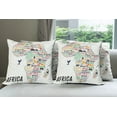 thumbnail image 6 of Ambesonne Saying Throw Pillow Cover 4 Pack, Continent Colored, 18", Multicolor, 6 of 7