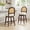 Walnut, variant on Spruce & Spring 25" Counter Height Swivel Bar Stools Set of 2 with Handmade Rattan Back and Upholstered Seats for Kitchen Island, Walnut