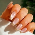 thumbnail image 2 of Uñas postizas adhesivas JOYVVEW punta francesa dorada, largas cuadradas, 30 piezas, 2 of 5