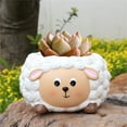 thumbnail image 2 of Creative Sheep Succulent Planter,Cute Sheep Flower Pot,Sheep Statue Decor,Whimsical Fairy Animal Planter Pot with Drainage Hole for Easy Planting, Resin Sheep Flower Pots for Outdoor Indoor Plants, 2 of 5