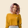 thumbnail image 3 of Dalix Heartly Ghost Embroidered Long Sleeve Lightweight Soft Cotton Shirt Womens in Mustard L Large, 3 of 5