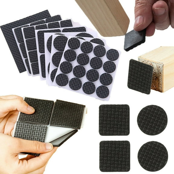 Leke 48Pcs Self Adhesive Furniture Pads 1.04" Dia. Non-Slip Mat Table Chair Sofa Covers Sticky Floor Protector Round