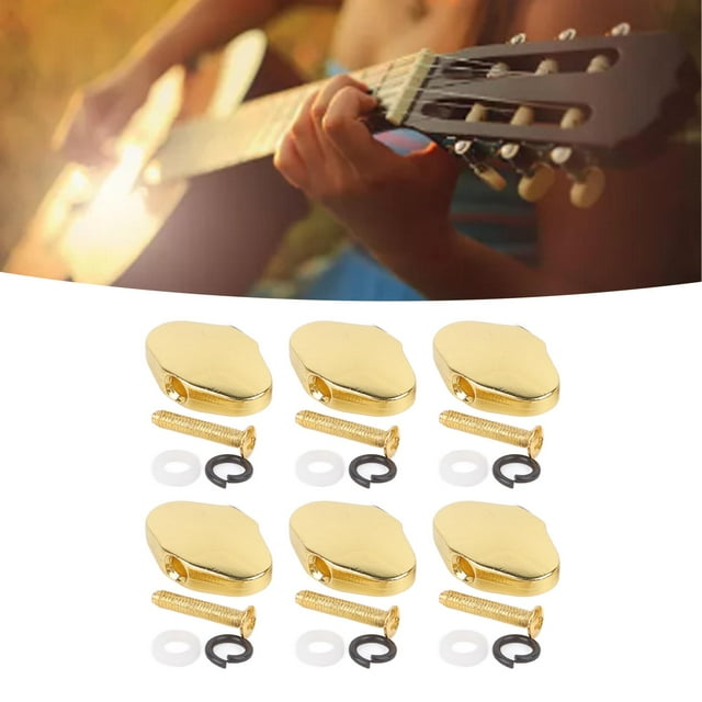 6pcs Guitar Tuning Peg, Tuner Machine Head Knob With Screws and Washers for Electric Guitar
