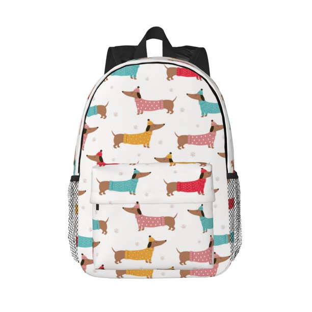 Easygdp Dachshund Dog Puppy Mochila Ligera de 15 Pulgadas para Estudiantes, Mochila Cómoda para la Escuela y Viajes, Correas Ajustables