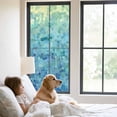 thumbnail image 2 of Turquoise Blue Teal Window Privacy Film, Chic Stained Glass Texture Aesthetic Static Cling UV Sun Blocking Heat Control Window Tint, Non-Adhesive One Way Windows Privacy Cover 23.6''x59'', 2 of 7