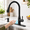 Black, variant on Matte Black Touchless Kitchen Faucet with Sensor and Soap Dispenser, 17.36 x 13.27 x 2.72 in