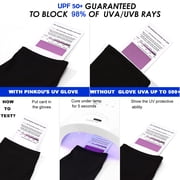 2 Pair UV Gloves for Gel Nail lamp,Anti UV Gloves for Nails,Sun Gloves for Women UV protection with UPF 50+ protection,Nail Art Supplies(Black)