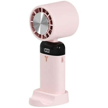 

Handheld Folding Fan Portable Electric Cold Compress Cooling Fan USB Rechargeable Desk Table Fan with 3 Adjustable Wind Speed LED Digital Display Phone Holder for Home Office Travel Camping Fish Pink