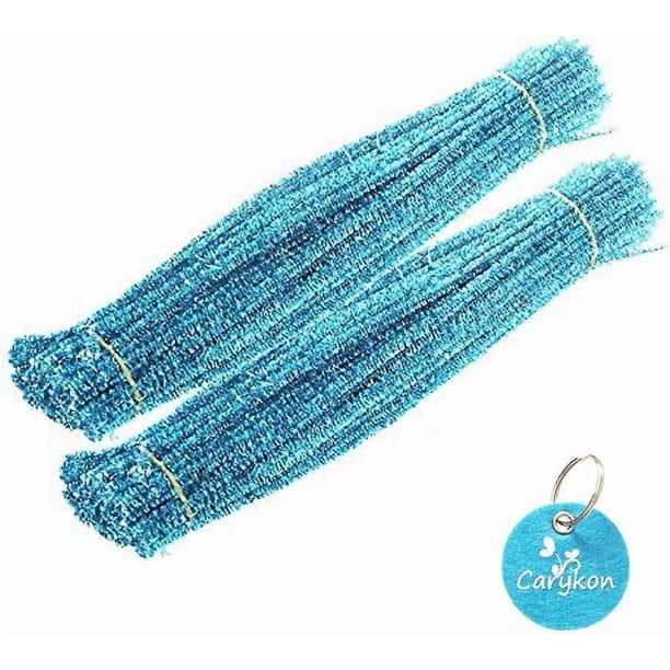 Tinsel Creative Arts Chenille Stems 6 mm x 12 Inch, Pack of 200 (Light Blue)