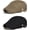 Black & Khaki, variant on Men's Flat Caps Mesh,2 Pcs Adjustable Breathable Newsboy Beret Ivy Irish Cabbie Hat for Outdoor Activities