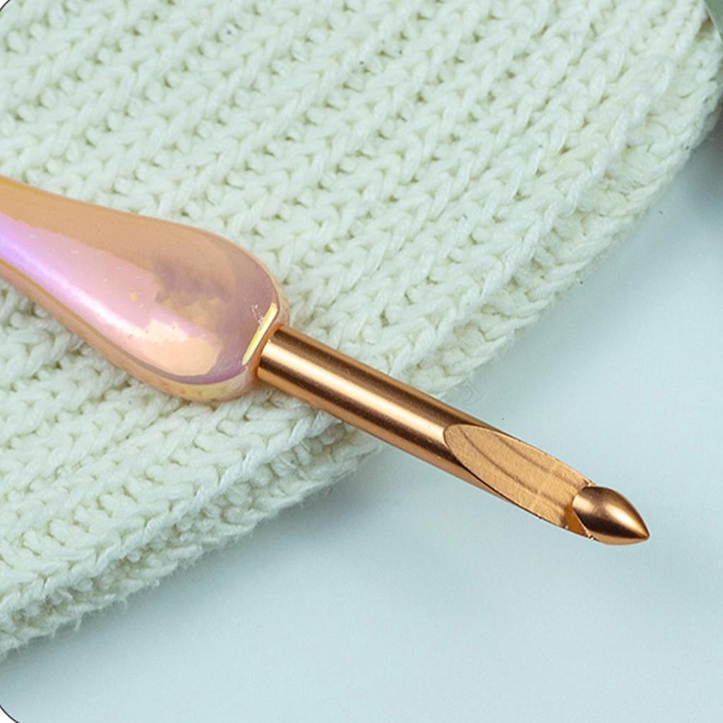 Giaone Sturdy Acrylic Crochet Hook Set Elegant Color Large Handle For Knitting And Crafting