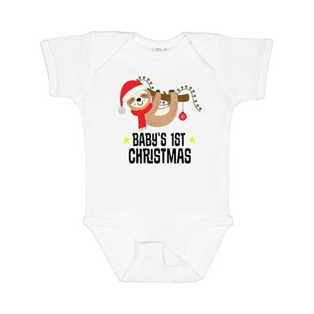 

Inktastic Babys 1st Sloth Christmas Gift Baby Boy or Baby Girl Bodysuit