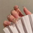 thumbnail image 1 of Uñas postizas con diseño de diamantes de imitación, manicura francesa brillante de Aurora, 24 piezas, 1 of 4