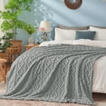 thumbnail image 2 of KMUSET Sherpa Fleece Throw Blanket, 50"X60", Grey Blanket, Flannel Blanket for Sofa, All Season Use, 2 of 7