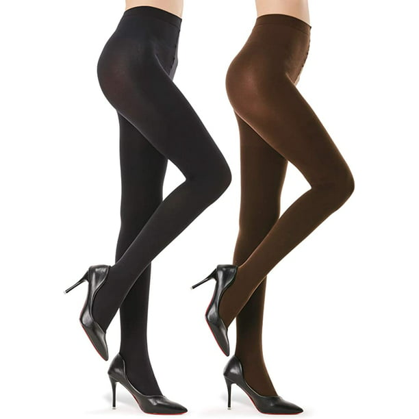 G&Y 2 Pairs Semi Opaque Tights for Women - 70D Microfiber Control Top ...