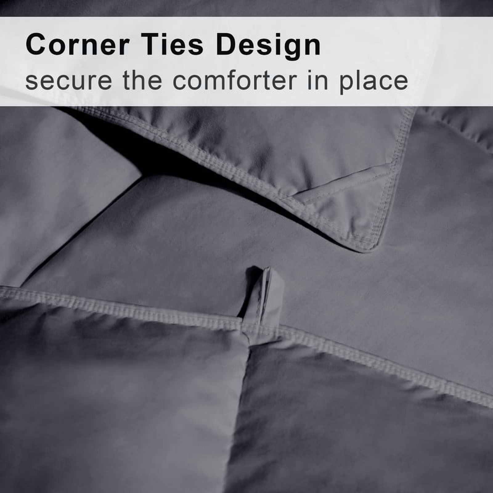 Goose Down Comforter, King Size Extra Fluffy Grey Duvet Insert, Ultra-Soft Breathable All Season Hotel Luxury Bedding, Down Proof Fabric, Plush Comfort