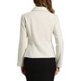 thumbnail image 3 of INSPIRE CHIC Women's Contrast Turn Down Collar Pocket Single Breasted Winter Peacoat L Beige, 3 of 6