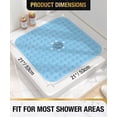 thumbnail image 2 of HITSLAM Shower Mat Non Slip,21x21 Bathtub Mat with Suction Cups and Drain Holes,Machine Washable Bathroom Shower Stall Floor Mat,Soft on Feet,Blue, 2 of 8