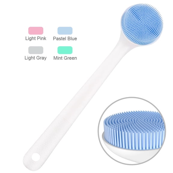 Codream Silicone Back Scrubber,Long Handle Soft Bristles Bath Brush,Body Shower Washing Brush Wet or Dry Cleaning Spa Brushing for Men and Women,Blue