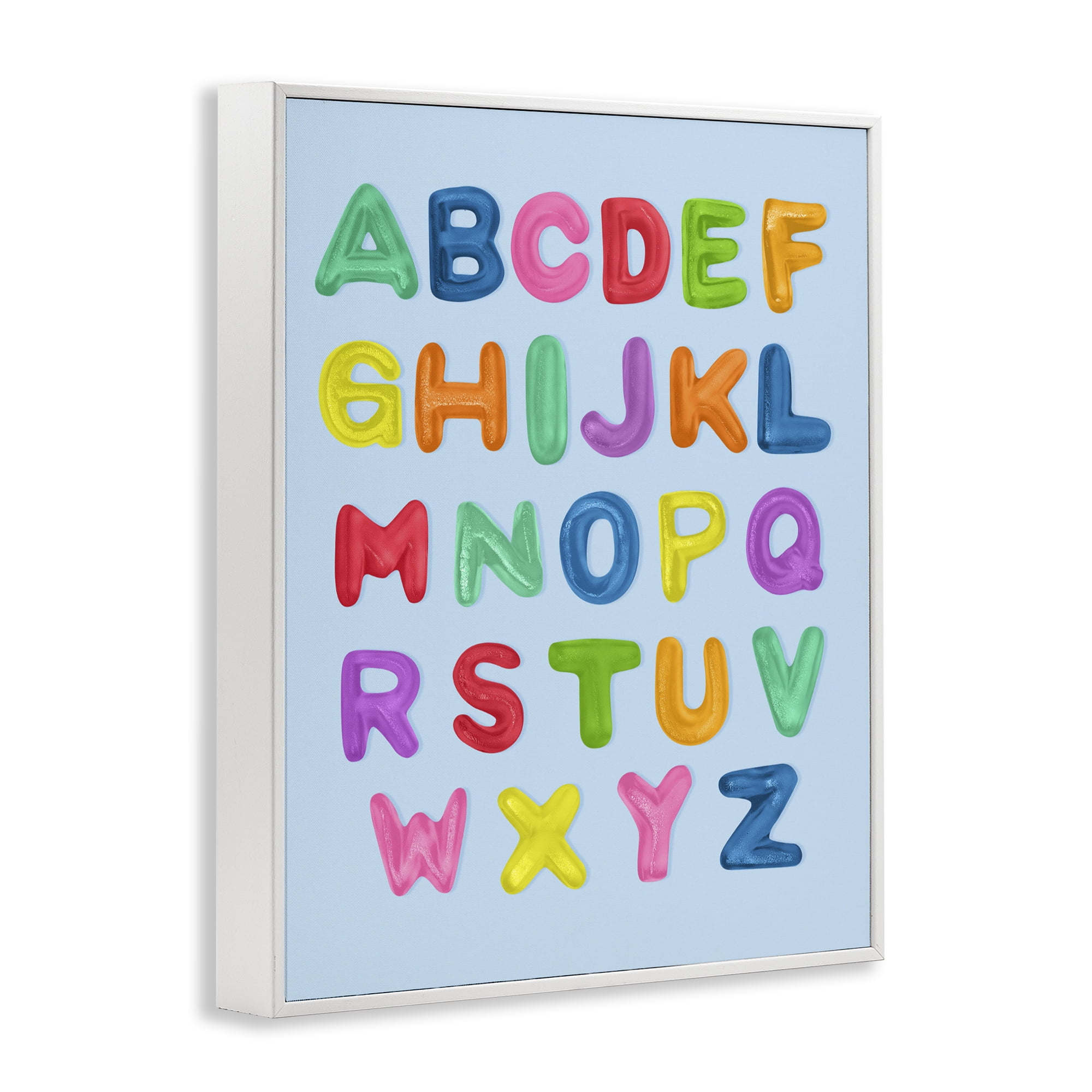 Stupell Industries Gummy Candy Alphabet White Framed Giclee Art, design by LISH Creative