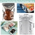 thumbnail image 4 of 100-count resealable large Mylar food storage bags, 6.3 inches by 9.5 inches stand-up bags, bulk resealable odor-proof aluminum foil silver bags with clear window kitchen storage edible packaging, 4 of 5